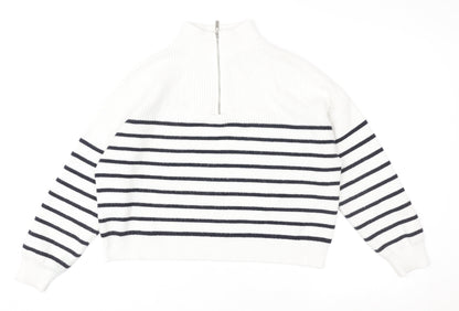 Womens UK Size S MNG White Pullover Sweatshirt