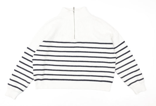Womens UK Size S MNG White Pullover Sweatshirt