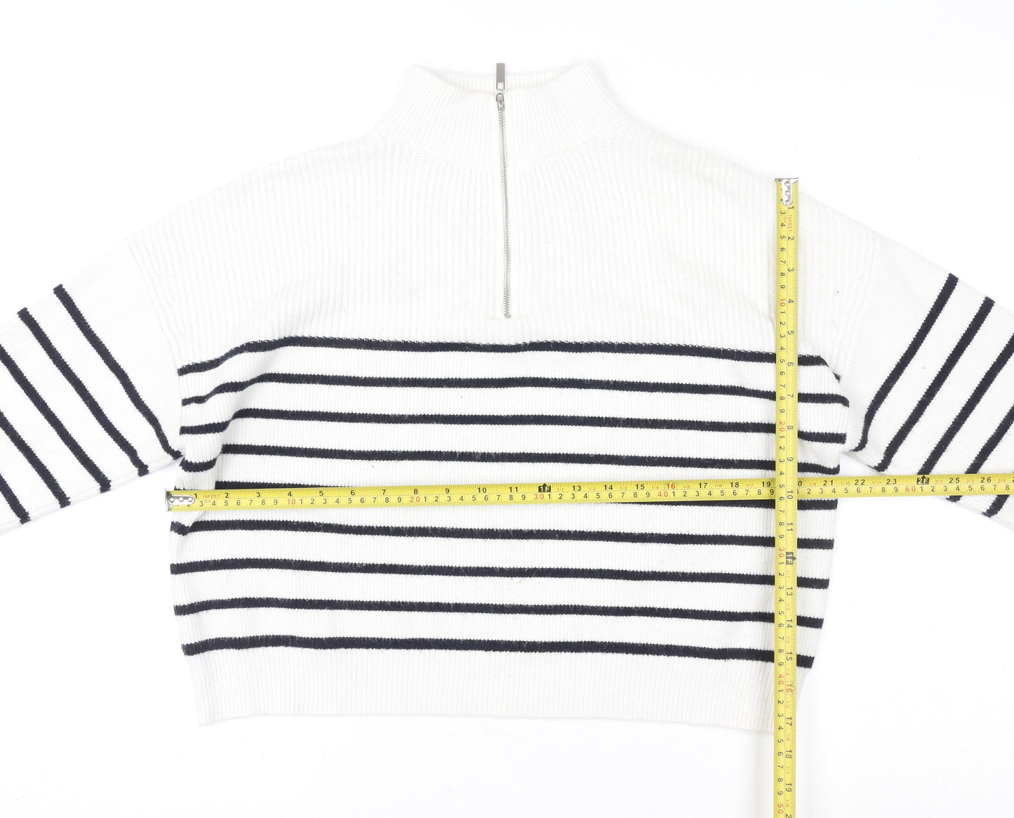 Womens UK Size S MNG White Pullover Sweatshirt