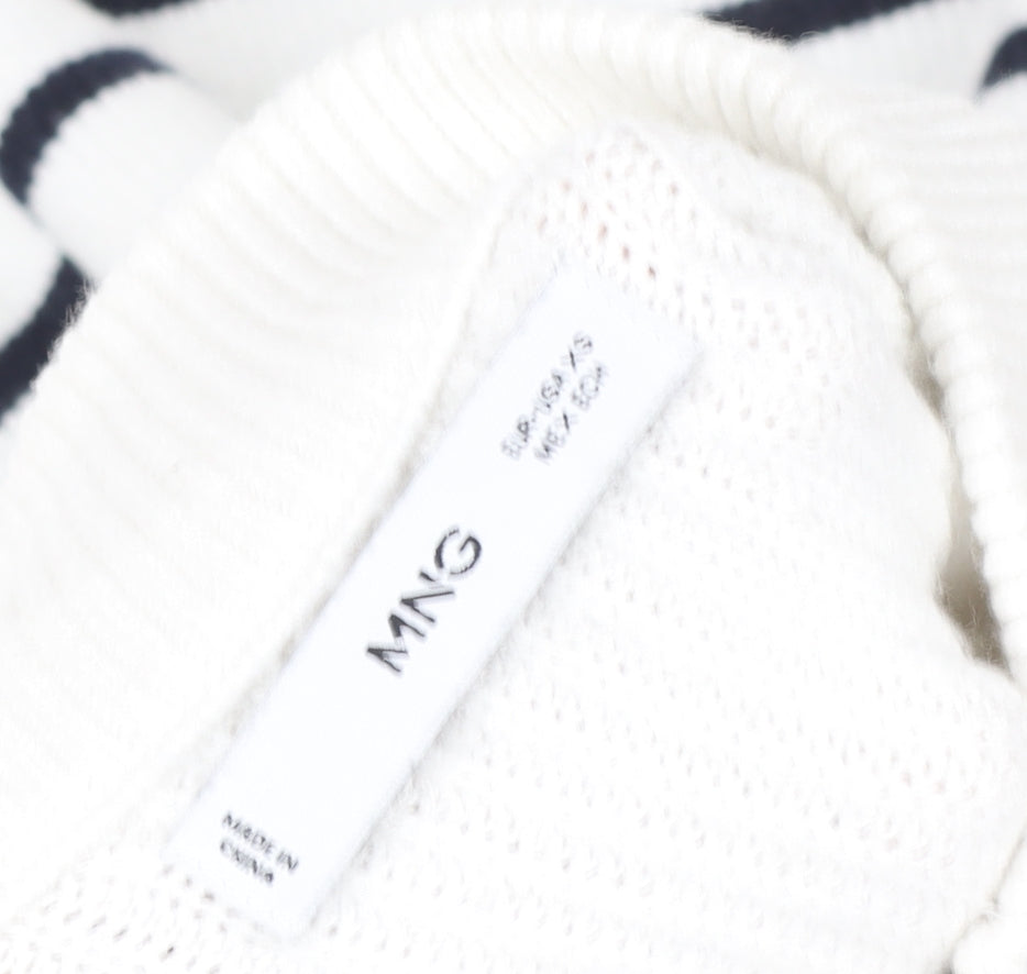 Womens UK Size S MNG White Pullover Sweatshirt