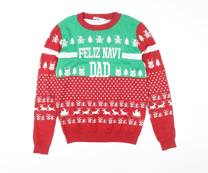 Nokkon Men's Multicoloured M Christmas Fair Isle Pullover Jumper