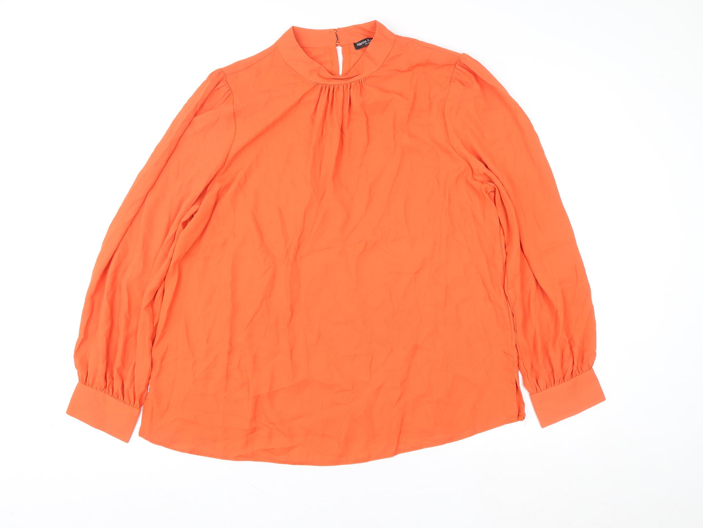 Womens UK Size 18 Plus Marina Kaneva Orange Tunic Blouse