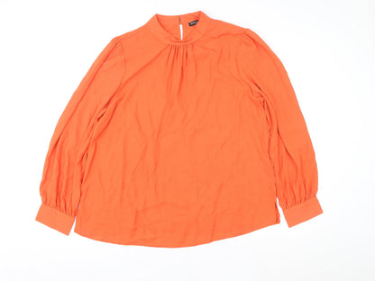 Womens UK Size 18 Plus Marina Kaneva Orange Tunic Blouse