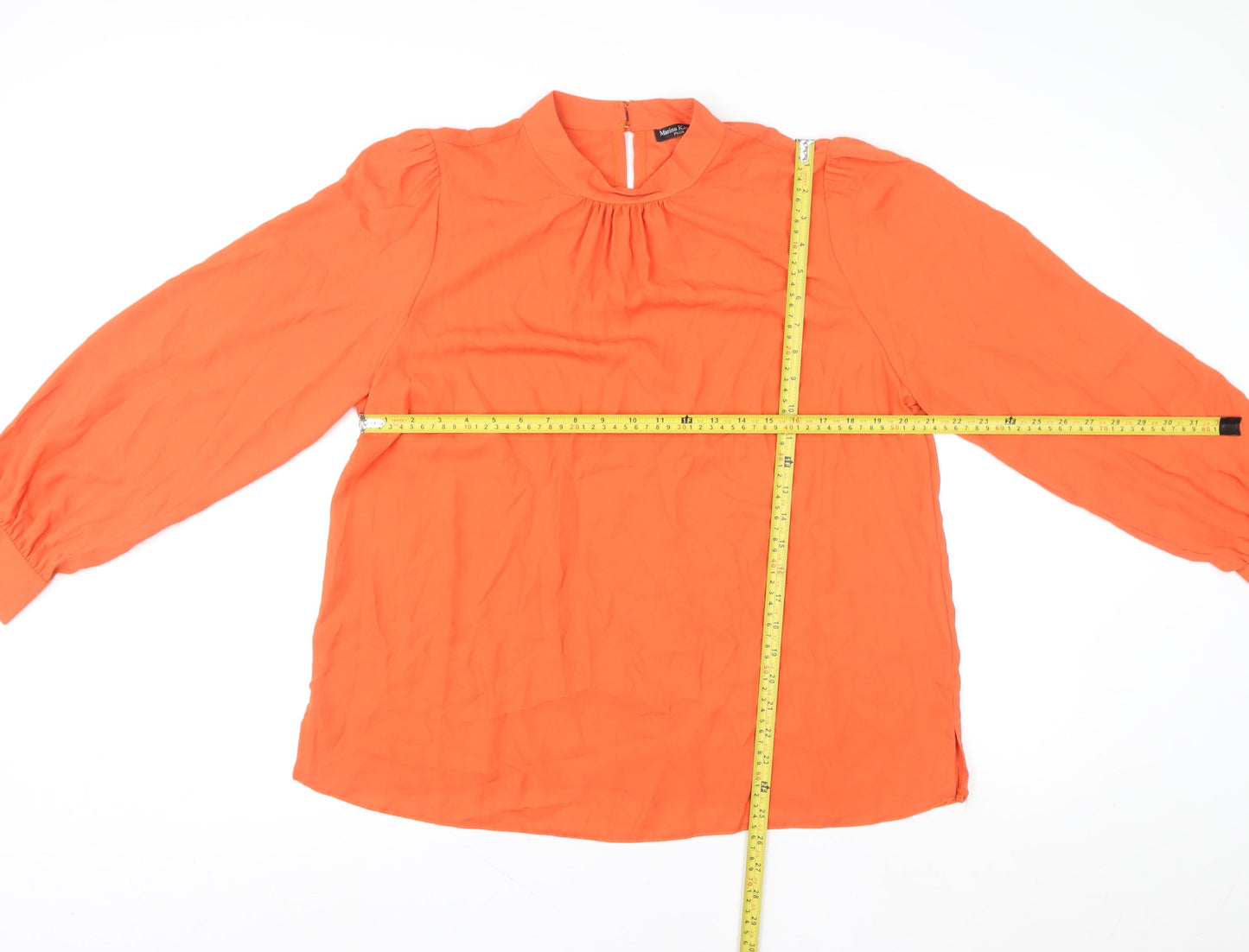 Womens UK Size 18 Plus Marina Kaneva Orange Tunic Blouse