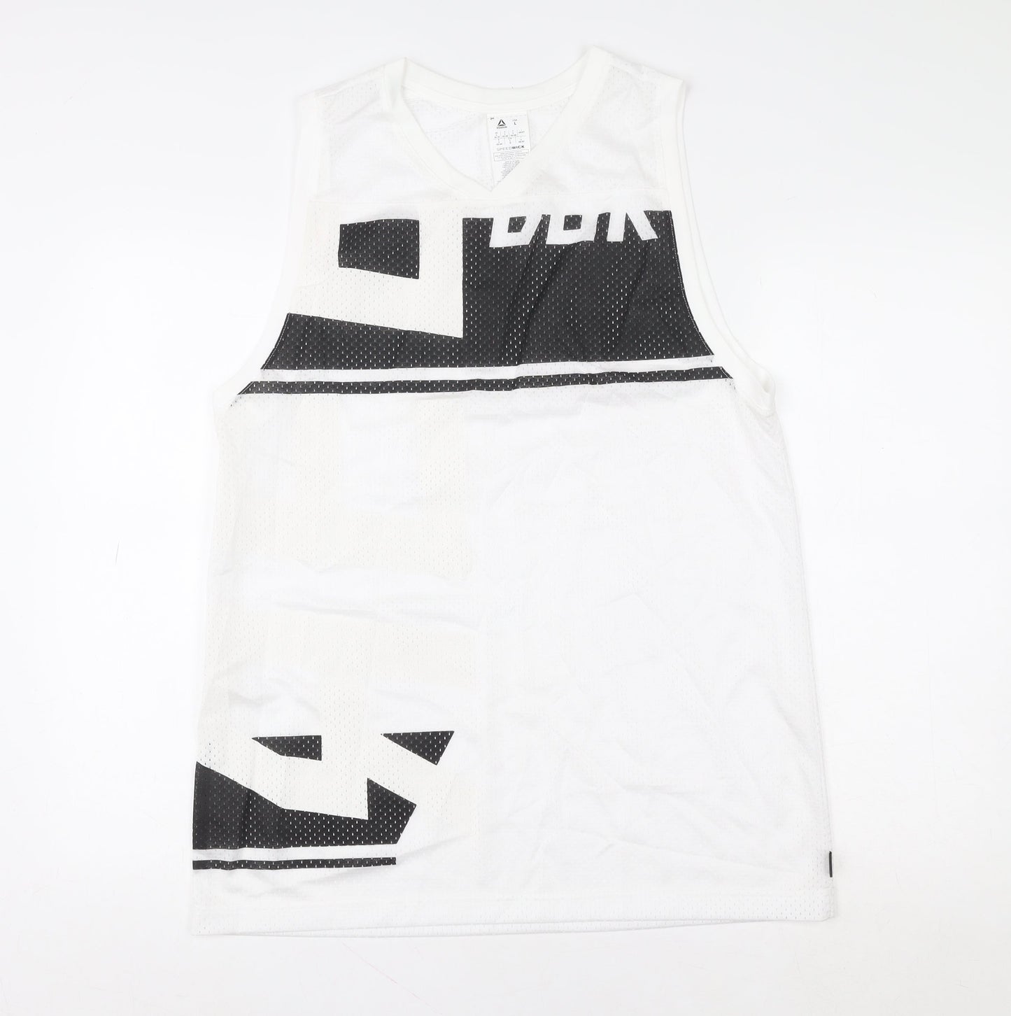 Mens UK Size L Reebok White BasketballGym & TrainingRunning & Jogging Tank