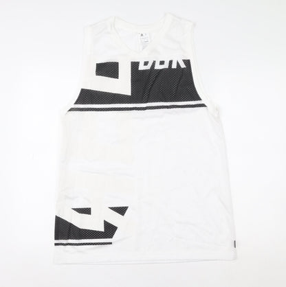 Mens UK Size L Reebok White BasketballGym & TrainingRunning & Jogging Tank