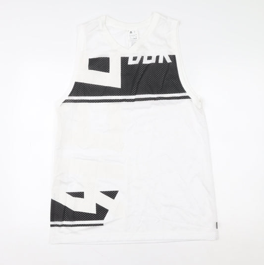 Mens UK Size L Reebok White BasketballGym & TrainingRunning & Jogging Tank