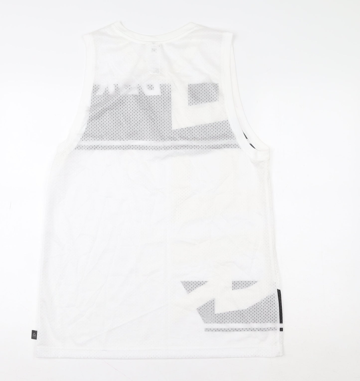 Mens UK Size L Reebok White BasketballGym & TrainingRunning & Jogging Tank