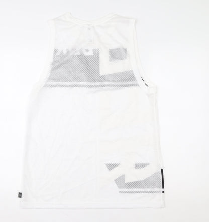 Mens UK Size L Reebok White BasketballGym & TrainingRunning & Jogging Tank