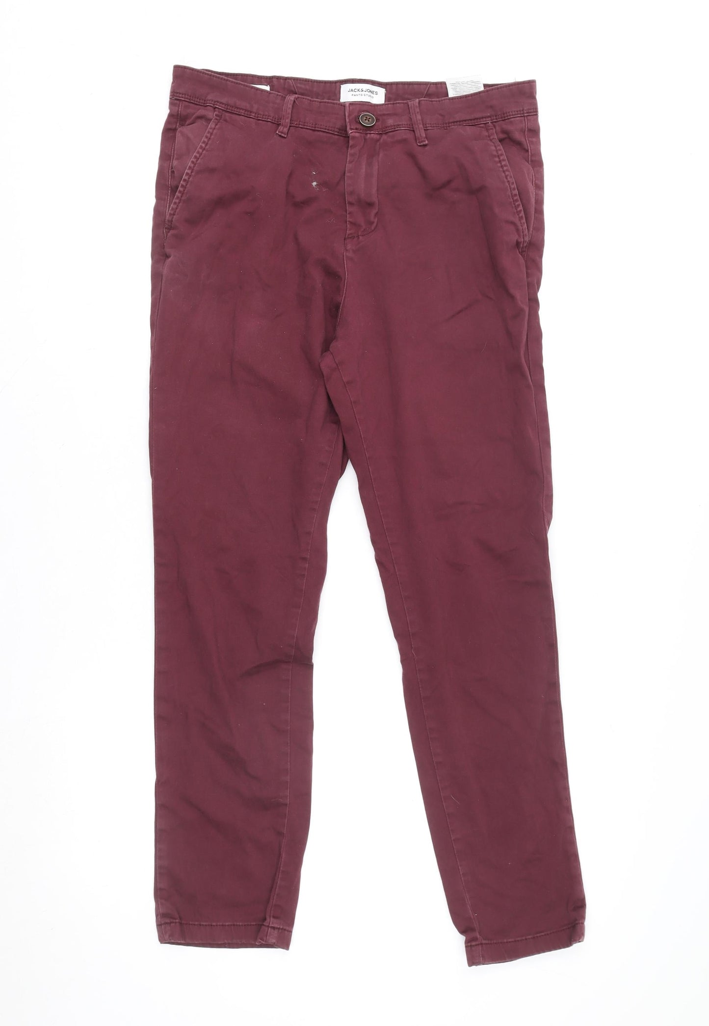 Mens UK Size M JACK & JONES Slim Fit Chino Red Trousers