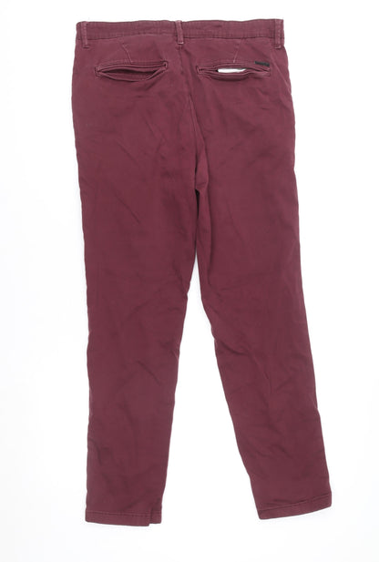 Mens UK Size M JACK & JONES Slim Fit Chino Red Trousers