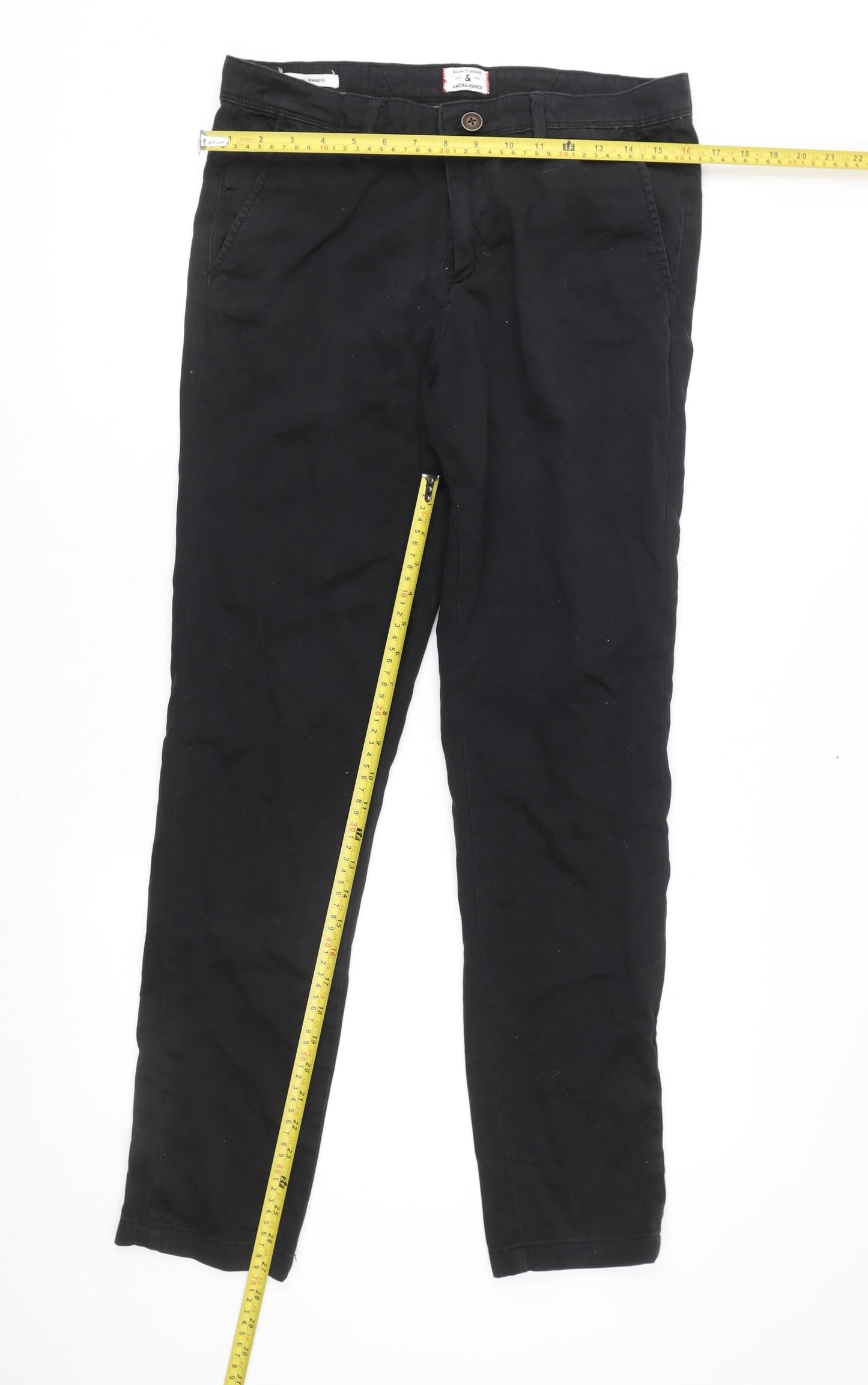 Mens UK Size 32 JACK & JONES Regular Fit Straight Black Jeans