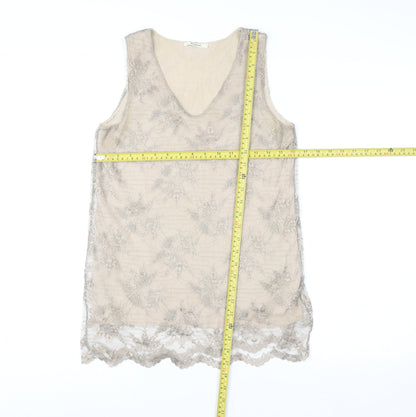 Womens UK Size 10 DEVERNOIS Beige Camisole Tank