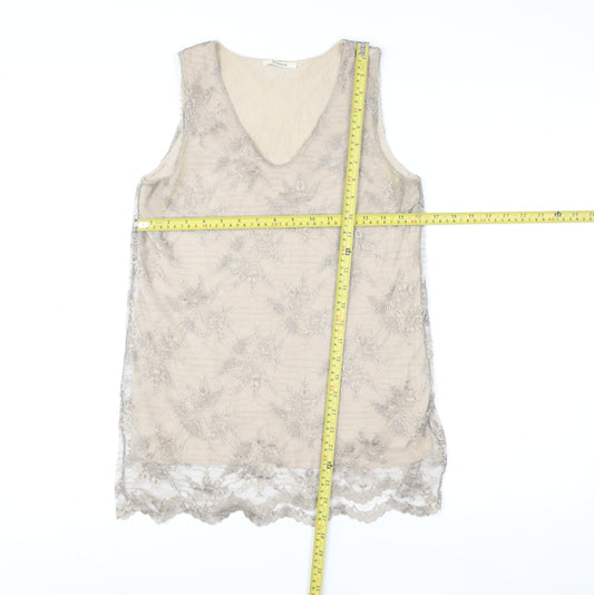 Womens UK Size 10 DEVERNOIS Beige Camisole Tank