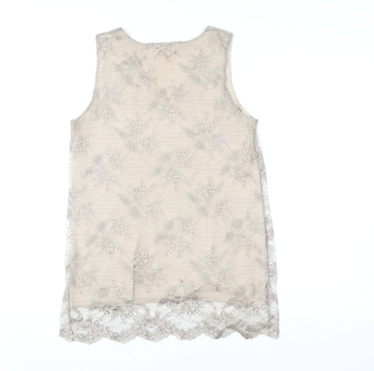 Womens UK Size 10 DEVERNOIS Beige Camisole Tank