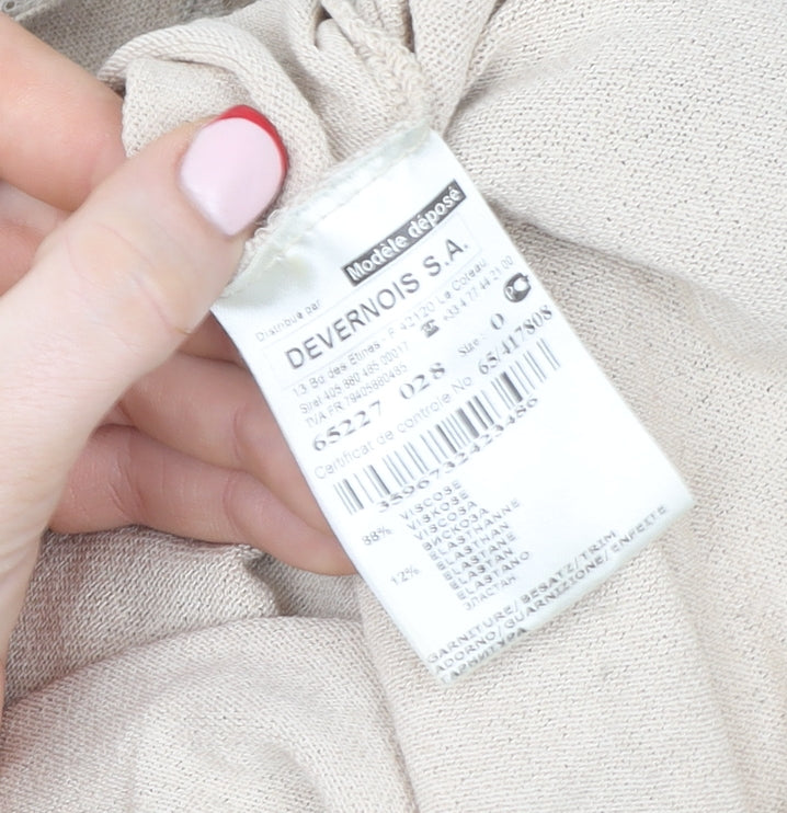 Womens UK Size 10 DEVERNOIS Beige Camisole Tank