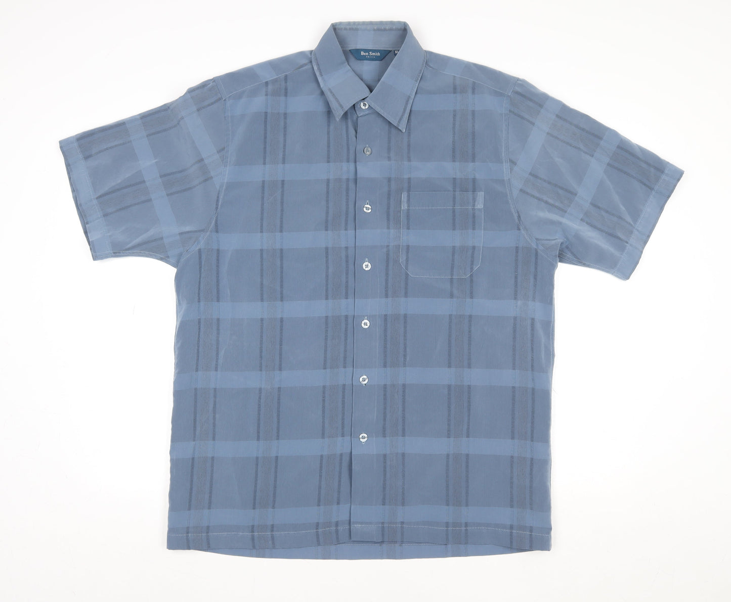 Mens UK Collar Size XL Ben Smith Smart Blue  Dress Shirt