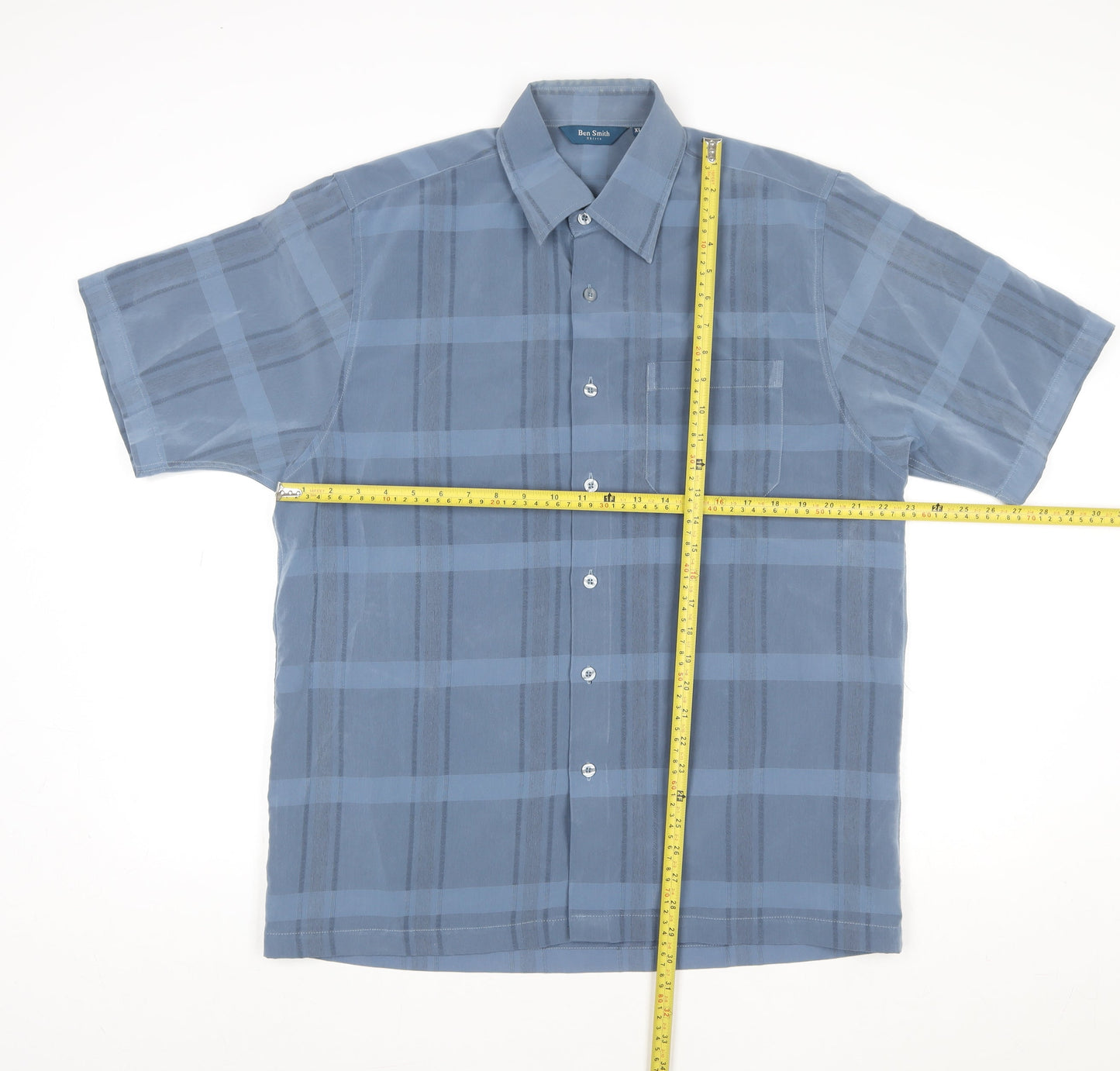 Mens UK Collar Size XL Ben Smith Smart Blue  Dress Shirt