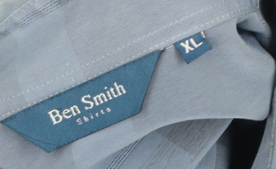 Mens UK Collar Size XL Ben Smith Smart Blue  Dress Shirt