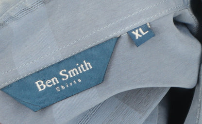 Mens UK Collar Size XL Ben Smith Smart Blue  Dress Shirt