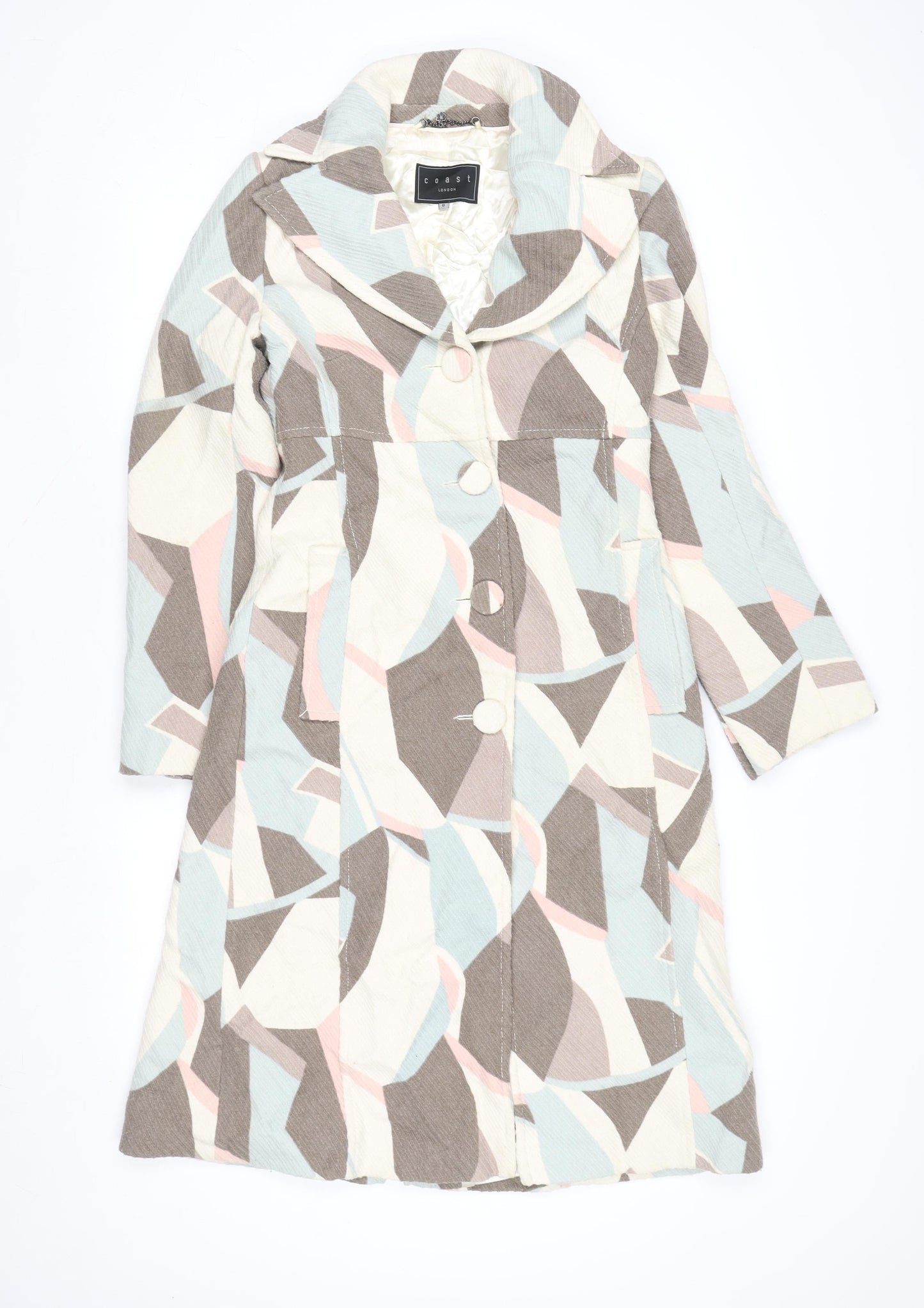 Womens UK Size 8 Coast Multicoloured Overcoat