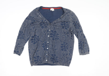 Womens UK Size 12 EAST Blue Tunic Button-Up