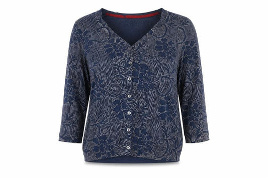 Womens UK Size 12 EAST Blue Tunic Button-Up