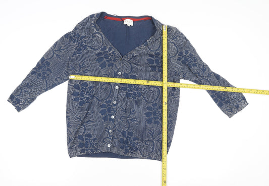 Womens UK Size 12 EAST Blue Tunic Button-Up