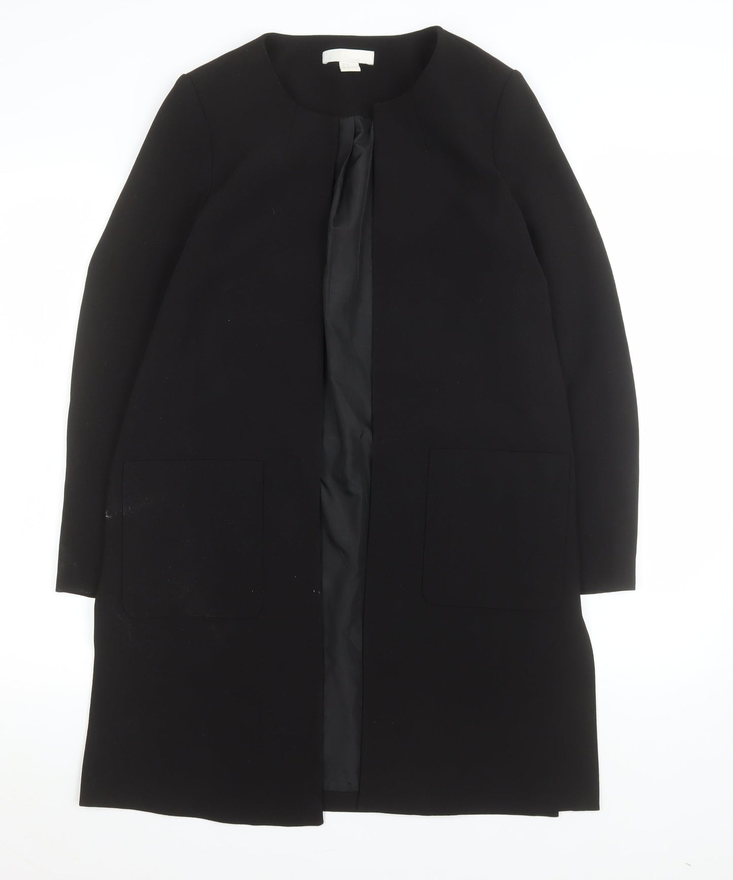 Womens UK Size 8 H&M Black Overcoat