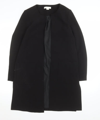 Womens UK Size 8 H&M Black Overcoat