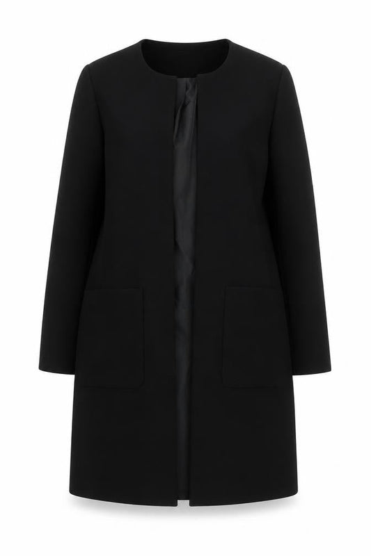 Womens UK Size 8 H&M Black Overcoat