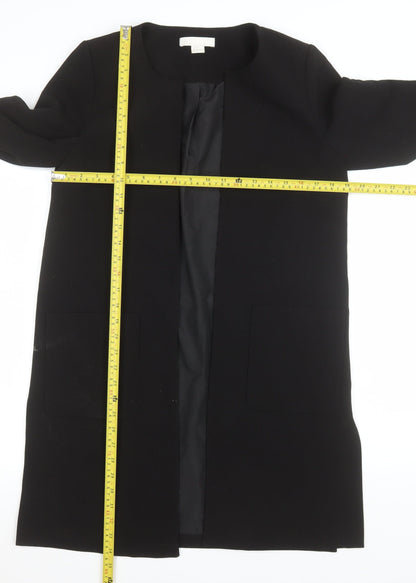 Womens UK Size 8 H&M Black Overcoat