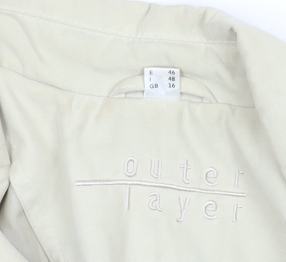 Womens UK Size 16 Outer Layer Beige Overcoat