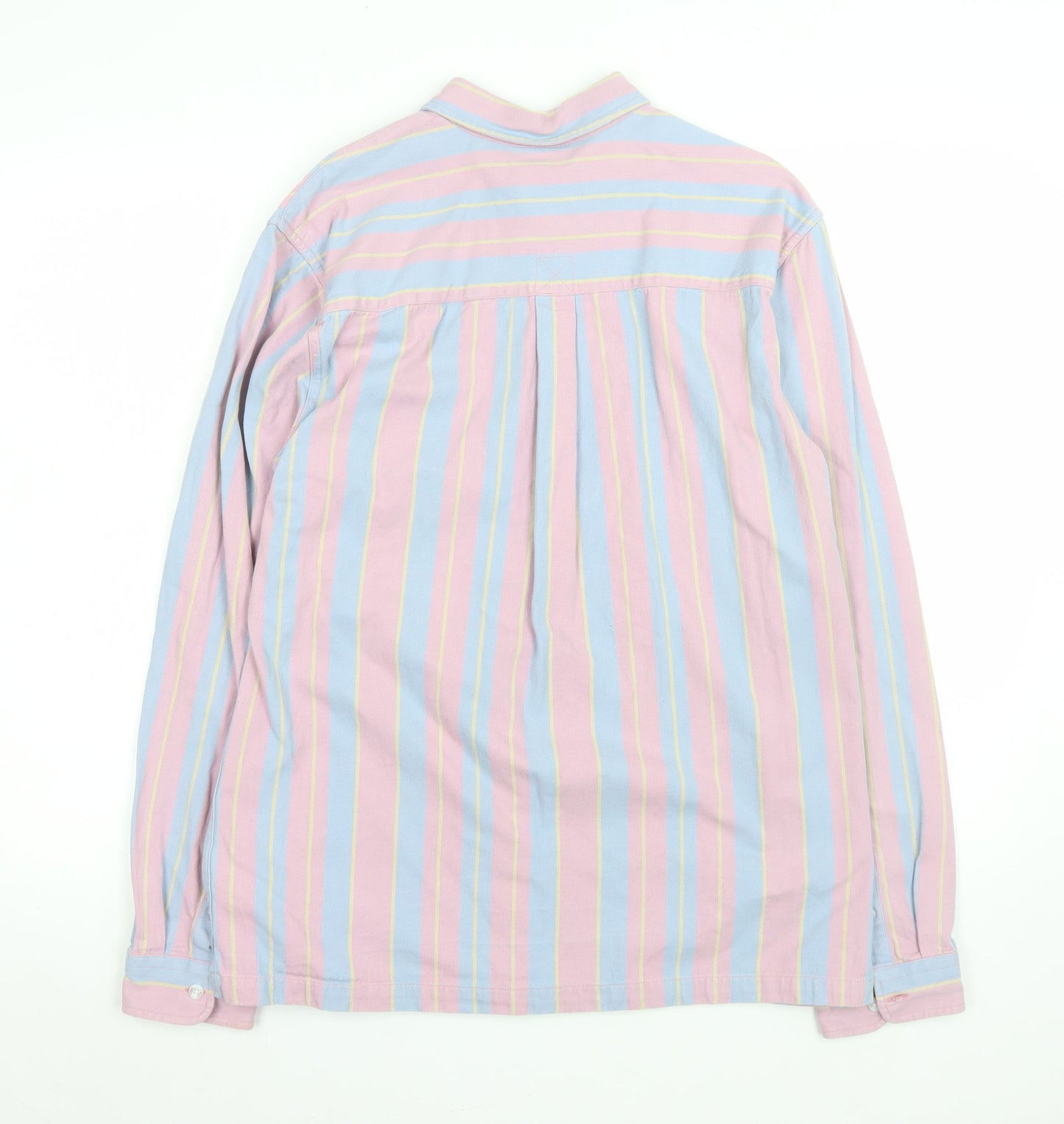 Topman Men's Multicoloured Striped Cotton Long Sleeve Button-Up Shirt Size S