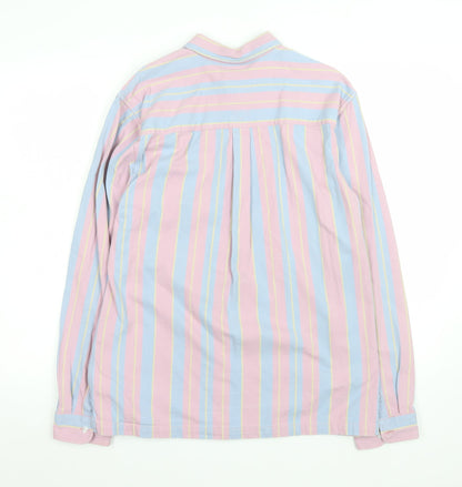 Topman Men's Multicoloured Striped Cotton Long Sleeve Button-Up Shirt Size S