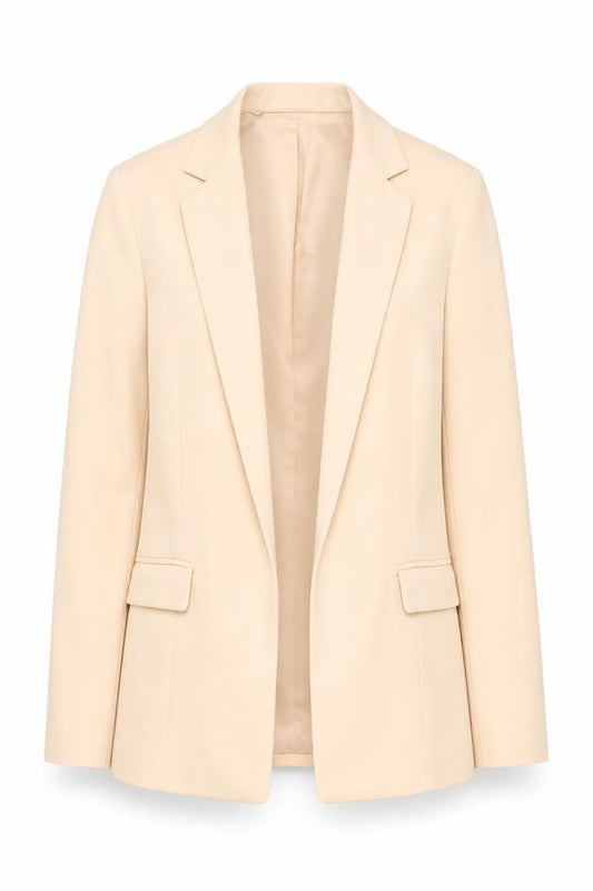 Front view of Miss Selfridge Women’s Beige Blazer UK 6 Regular Single-Breasted