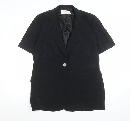 Womens UK Size 12 Country Casuals Black Tunic Blouse