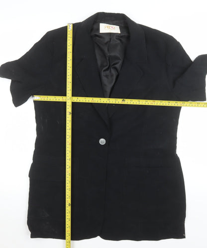 Womens UK Size 12 Country Casuals Black Tunic Blouse