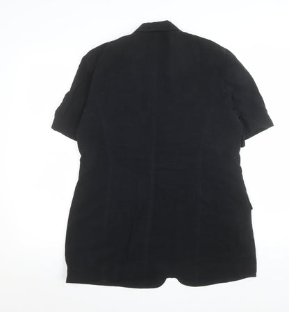 Womens UK Size 12 Country Casuals Black Tunic Blouse