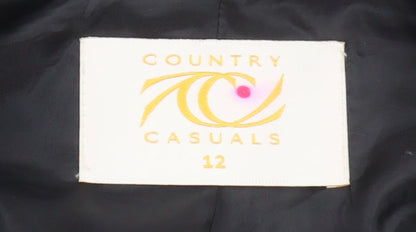 Womens UK Size 12 Country Casuals Black Tunic Blouse