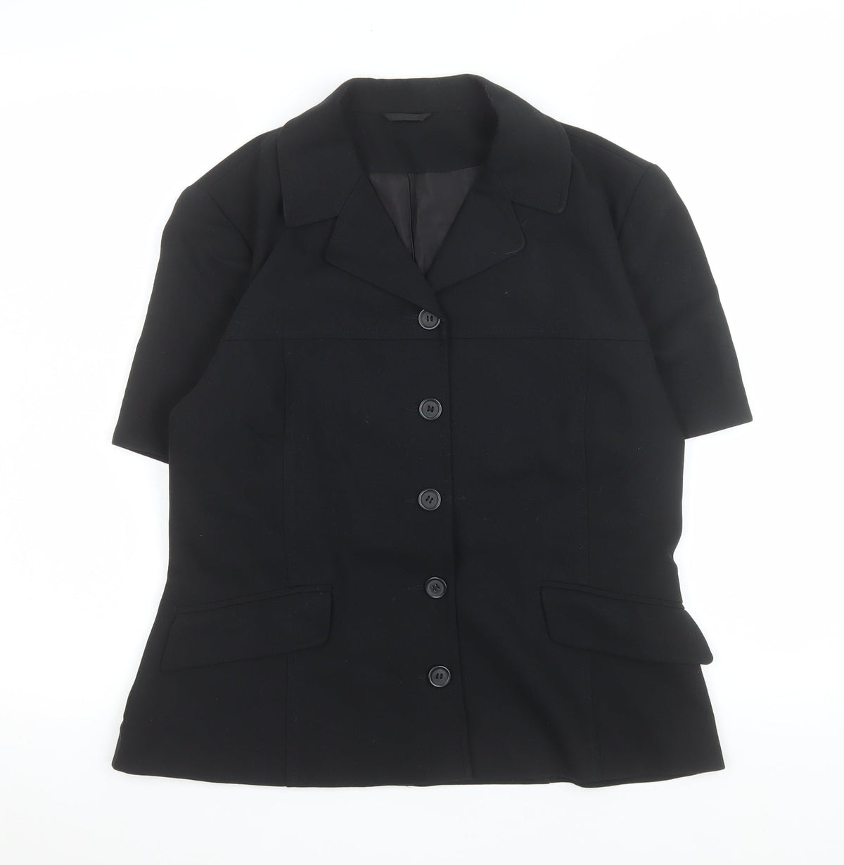 Womens UK Size 14 BAY Black Classic Button-Up