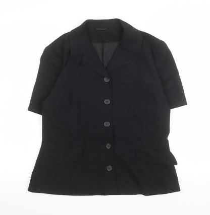 Womens UK Size 14 BAY Black Classic Button-Up