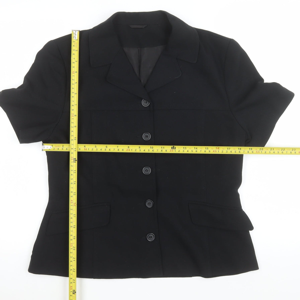 Womens UK Size 14 BAY Black Classic Button-Up