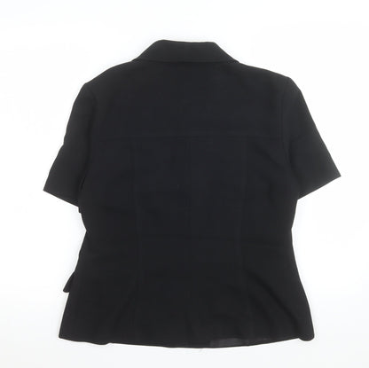 Womens UK Size 14 BAY Black Classic Button-Up