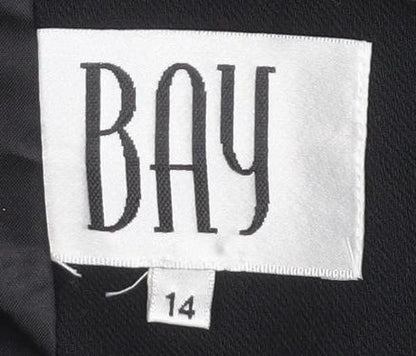 Womens UK Size 14 BAY Black Classic Button-Up