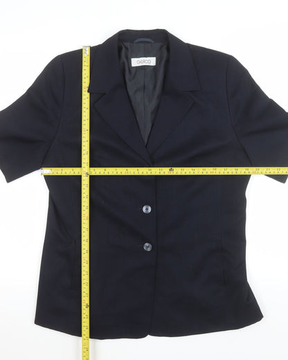 Gelco Black Short Sleeve Button-Up Shirt Size 14 Regular Fit