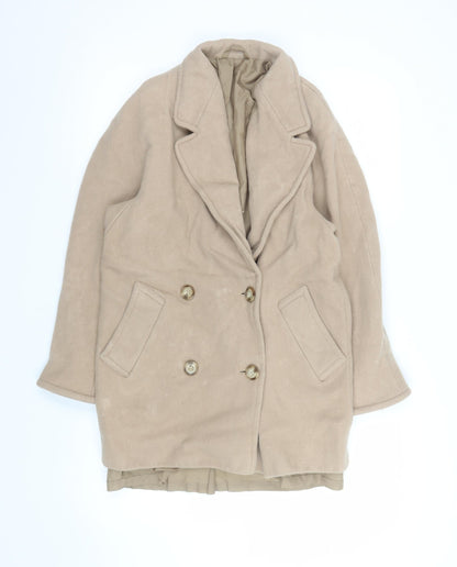 Womens UK Size 10 Marks and Spencer Beige Pea Coat