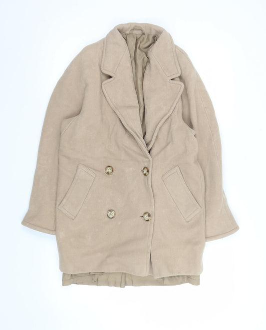 Womens UK Size 10 Marks and Spencer Beige Pea Coat
