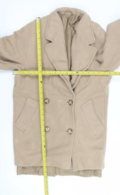 Womens UK Size 10 Marks and Spencer Beige Pea Coat