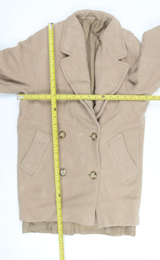 Womens UK Size 10 Marks and Spencer Beige Pea Coat